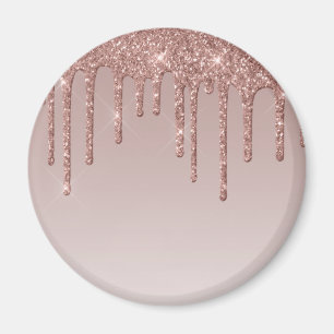 Rose Gold Glitzer Liquid Tropfen Magnet
