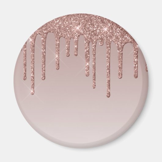 Rose Gold Glitzer Liquid Tropfen Magnet (Vorne)