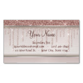 Rose Gold Glitzer Liquid Tropfen Magnetische Visitenkarte (Vorderseite)
