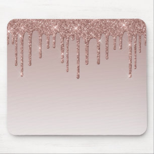 Rose Gold Glitzer Liquid Tropfen Mousepad