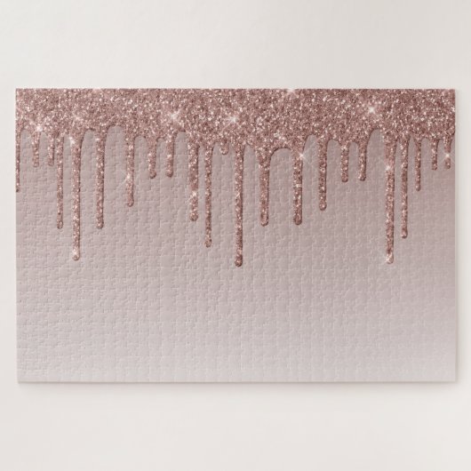 Rose Gold Glitzer Liquid Tropfen Puzzle (Horizontal)