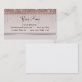 Rose Gold Glitzer Liquid Tropfen Visitenkarte (Vorne/Hinten)