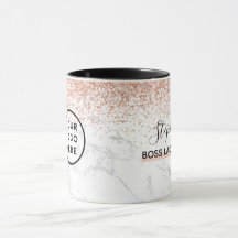 Rose Gold-Glitzer-Logo für Ihren Namen Boss Lady