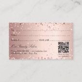 Rose Gold Glitzer Logo qcode Geschenkgutschein Visitenkarte (Rückseite)