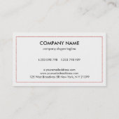 Rose Gold Glitzer Logo-Visitenkarte Visitenkarte (Rückseite)