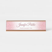 Rose Gold Glitzer Look Elegante Moderne Vorlage Schreibtischnamensplakette (Vorderseite )