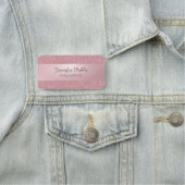 Rose Gold Glitzer Look Handschrift Text Modern Namensschild (Beispiel)