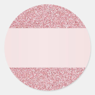 Rose Gold Glitzer Look Hinzufügen einer Vorlage fü Runder Aufkleber