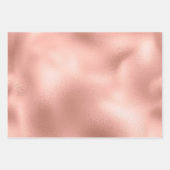 Rose Gold Glitzer Look Imitats Foulieren Geschenkpapier Set (Vorderseite 2)