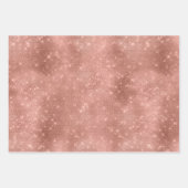 Rose Gold Glitzer Look Imitats Foulieren Geschenkpapier Set (Vorderseite 3)