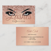 Rose Gold Glitzer Look Lashes Business Card Visitenkarte (Vorne/Hinten)