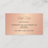 Rose Gold Glitzer Look Lashes Business Card Visitenkarte (Rückseite)