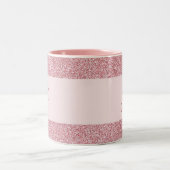 Rose Gold Glitzer Look Mit Monogramm trendy Templa Zweifarbige Tasse (Mittel)