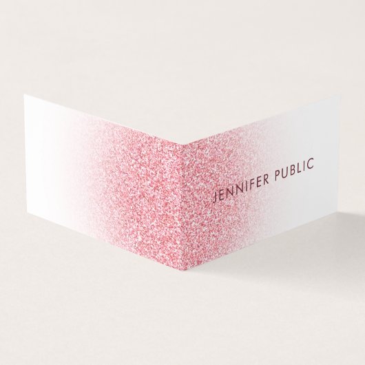 Rose Gold Glitzer Look Moderne Elegante Vorlage Visitenkarten (Vorderseite)