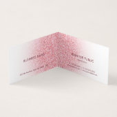 Rose Gold Glitzer Look Moderne Elegante Vorlage Visitenkarten (Innenseite)