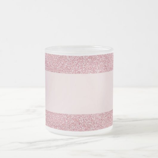 Rose Gold Glitzer Look Monogram Trendy Template Mattglastasse (Mittel)