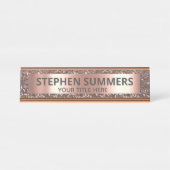 Rose Gold Glitzer Look Sparkle Glam Custom Schreibtischnamensplakette (Vorderseite )