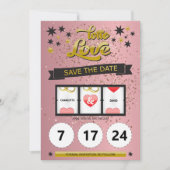 Rose Gold Glitzer Lotto Liebe Save the Date (Vorderseite)