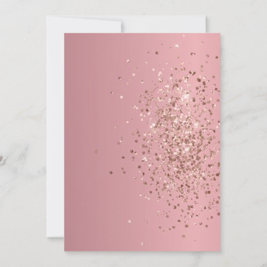 Rose Gold Glitzer Lotto Liebe Save the Date (Rückseite)