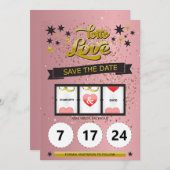 Rose Gold Glitzer Lotto Liebe Save the Date (Vorne/Hinten)