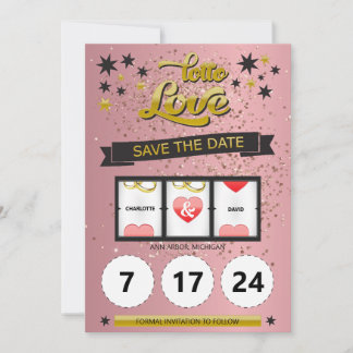 Rose Gold Glitzer Lotto Liebe Save the Date