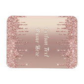 Rose Gold Glitzer Magnet mit benutzerdefiniertem T (Horizontal)