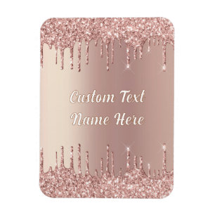 Rose Gold Glitzer Magnet mit benutzerdefiniertem T