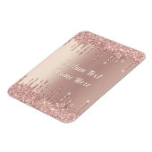 Rose Gold Glitzer Magnet mit benutzerdefiniertem T (Linke Seite)