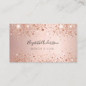 Rose Gold Glitzer Make-up Haare Visitenkarte (Vorderseite)