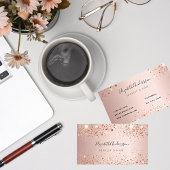 Rose Gold Glitzer Make-up Haare Visitenkarte