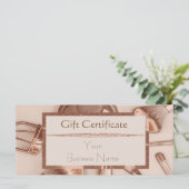 Rose Gold Glitzer Make-up Salon Geschenkgutschein (Stehend Vorderseite)