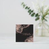 Rose Gold Glitzer Makeup Artist Business Card Quadratische Visitenkarte (Stehend Vorderseite)