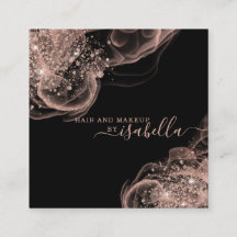Rose Gold Glitzer Makeup Artist Business Card