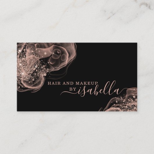 Rose Gold Glitzer Makeup Artist Business Card Visitenkarte (Vorderseite)