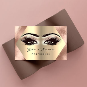 Rose Gold Glitzer Makeup Artist Lashes Auge öffnen Visitenkarte