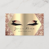 Rose Gold Glitzer Makeup Artist Lashes Beauty Visitenkarte (Vorderseite)