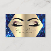 Rose Gold Glitzer Makeup Artist Lashes Blue Navy Visitenkarte (Vorderseite)