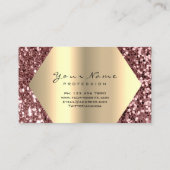 Rose Gold Glitzer Makeup Artist Lashes Browns Visitenkarte (Rückseite)