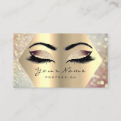 Rose Gold Glitzer Makeup Artist Lashes Champaigne1 Visitenkarte (Vorderseite)