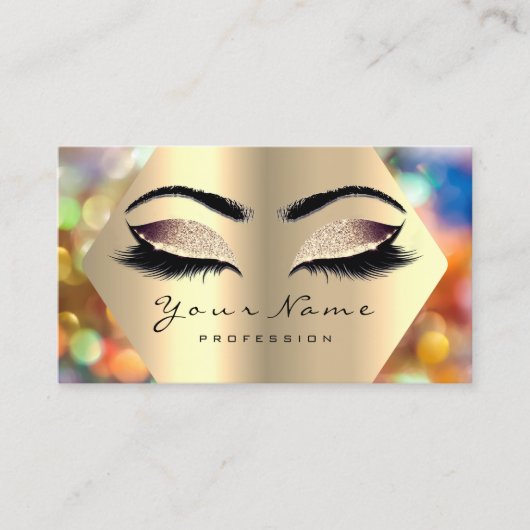 Rose Gold Glitzer Makeup Artist Lashes Holograph Visitenkarte (Vorderseite)