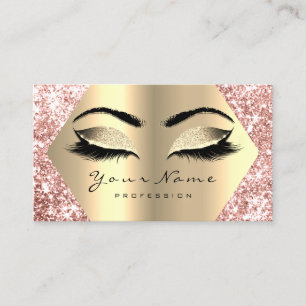 Rose Gold Glitzer Makeup Artist Lashes Logo Visitenkarte