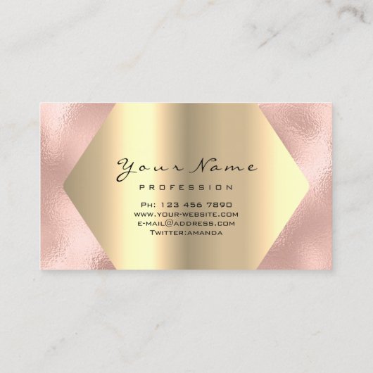 Rose Gold Glitzer Makeup Artist Lashes Professiona Visitenkarte (Rückseite)