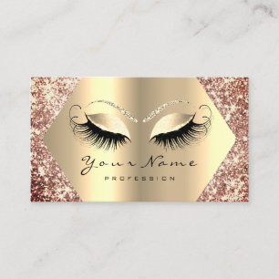 Rose Gold Glitzer Makeup Artist Lashes Visitenkarte