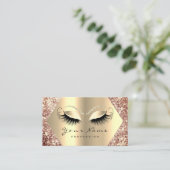 Rose Gold Glitzer Makeup Artist Lashes Visitenkarte (Stehend Vorderseite)