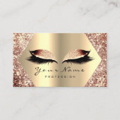 Rose Gold Glitzer Makeup Artist Lashes Visitenkarte (Vorderseite)