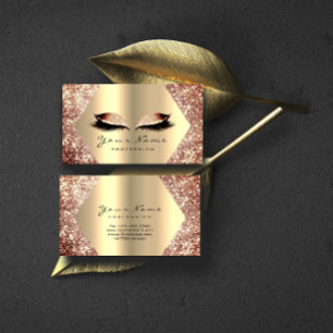 Rose Gold Glitzer Makeup Artist Lashes Visitenkarte