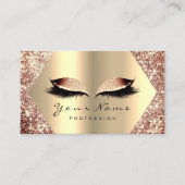 Rose Gold Glitzer Makeup Artist Lashes Visitenkarte (Vorderseite)