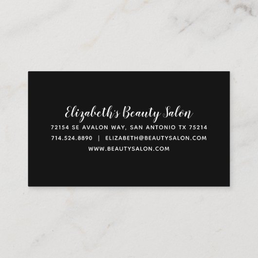 Rose Gold Glitzer Makeup Artist Salon Business Visitenkarte (Rückseite)