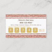 Rose Gold Glitzer Makeup Artist Salon Loyalität Treuekarte (Rückseite)