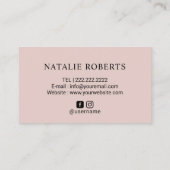 Rose Gold Glitzer Makeup Artist Visitenkarte (Rückseite)